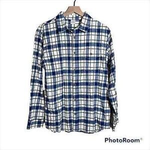 Hanna Andersson brushed cotton fireside flannel button up womens‎ shirt size M